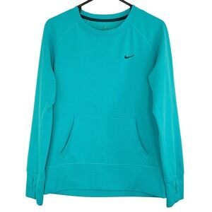 Nike Therma-FIT‎ Men's Medium Teal Crewneck Sweatshirt Pullover Pocket Athletic